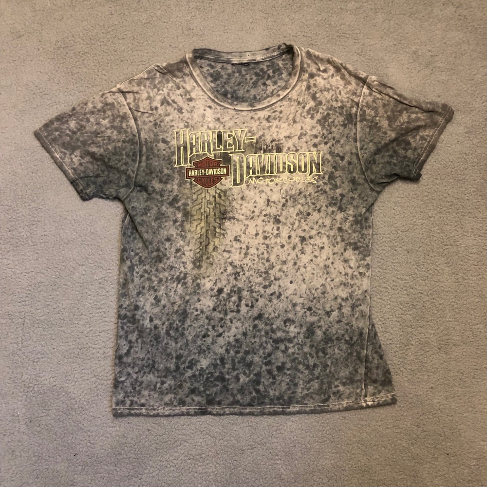 Vtg 2009 Harley Davidson T Shirt Acid Wash Manheim PA Biker Tee Gray XL
